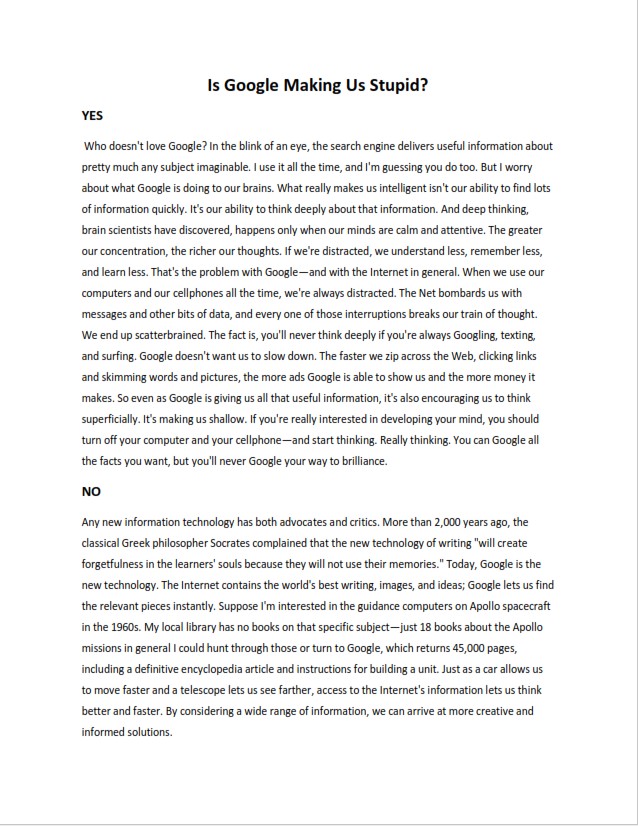 6th Grade Argumentative Essay Example  (PDF) 