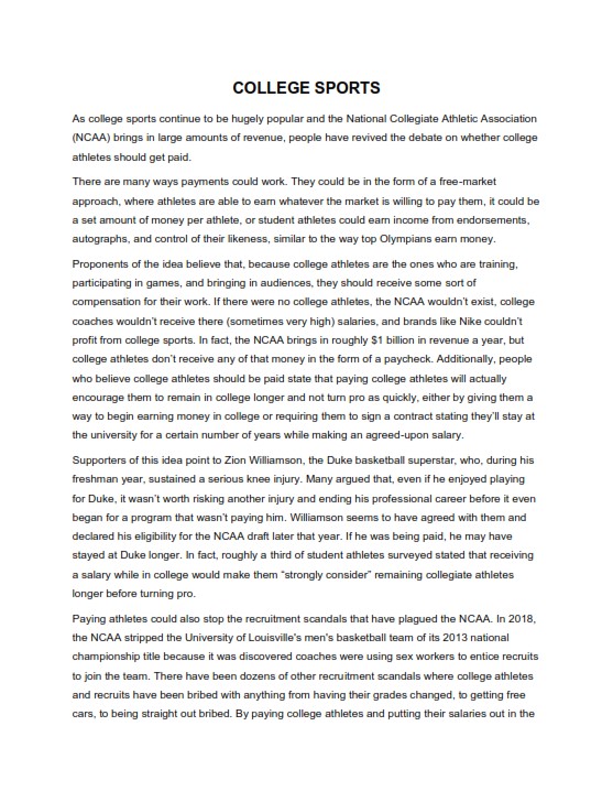 Middle School Argumentative Essay Sample   (PDF) 