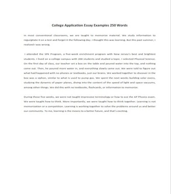 College Application Essay Example (PDF)