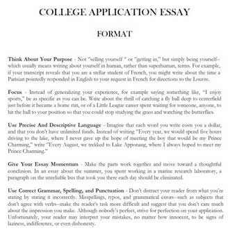 College Application Essay Outline (PDF)
