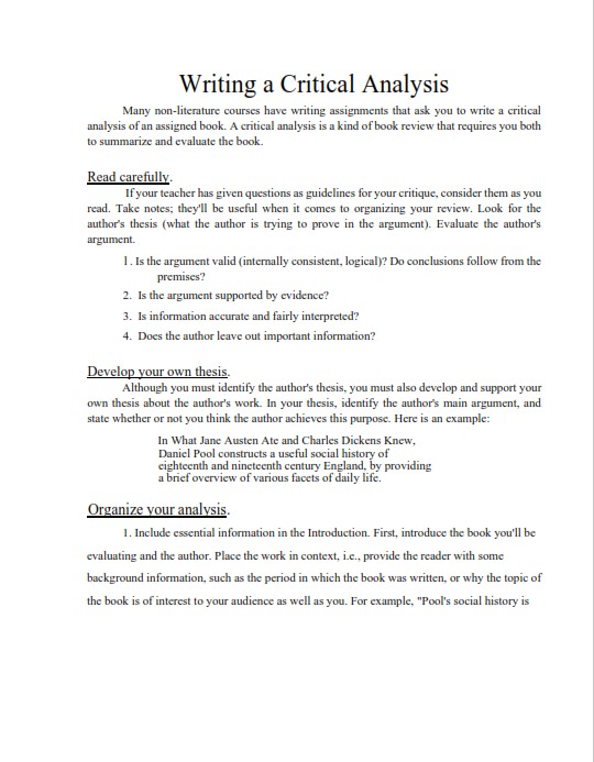  How to Write a Critical Essay (PDF)