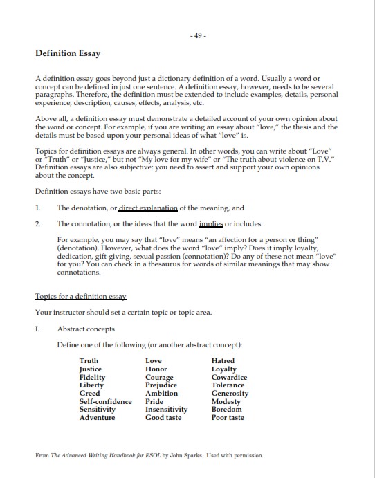  Understanding the Definition Essay (PDF)