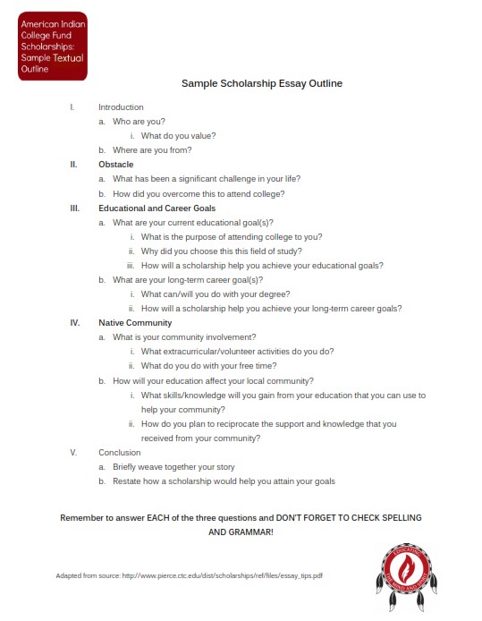 Scholarship Essay Format (PDF)