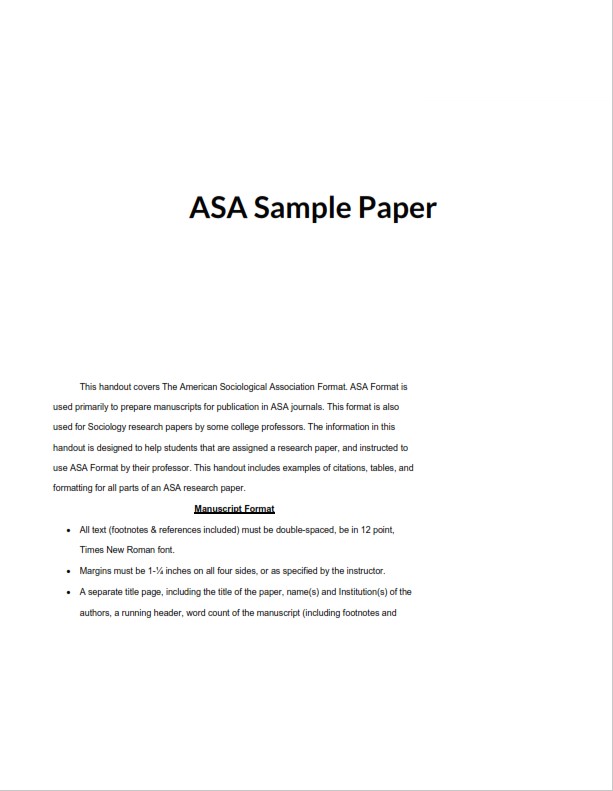 ASA Sample Paper 