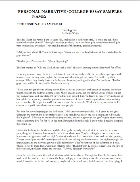 narrative essay writing tips pdf
