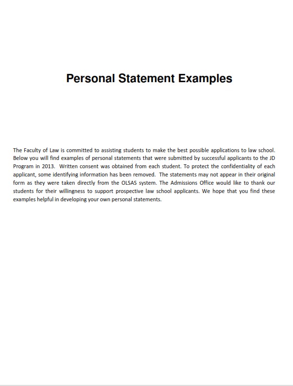 good personal statement words