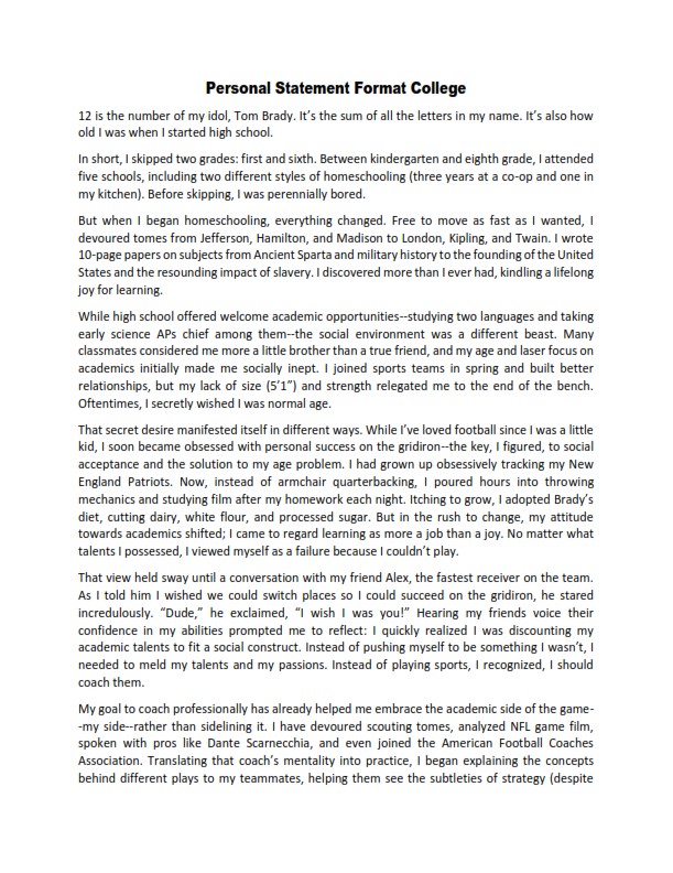 Personal Statement Format | Beginner's Guide For Everyone