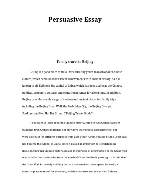 Persuasive Essay Example University (PDF)