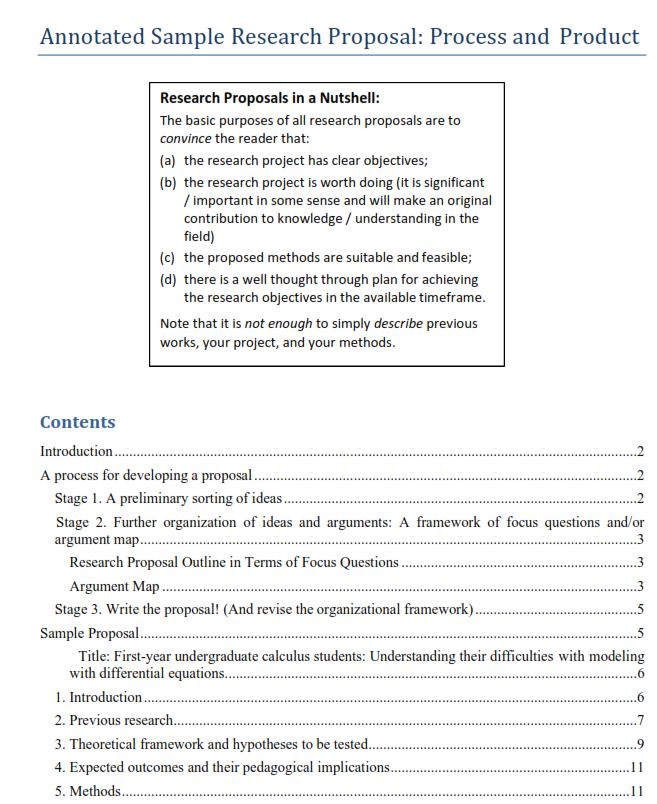 An example of a well-written research proposal image