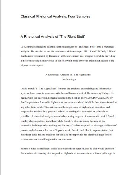 Rhetorical Analysis Essay Sample  (PDF)