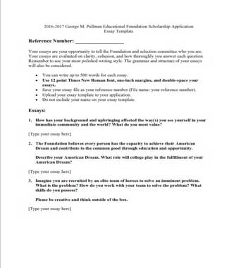 High School Scholarship Essay Example