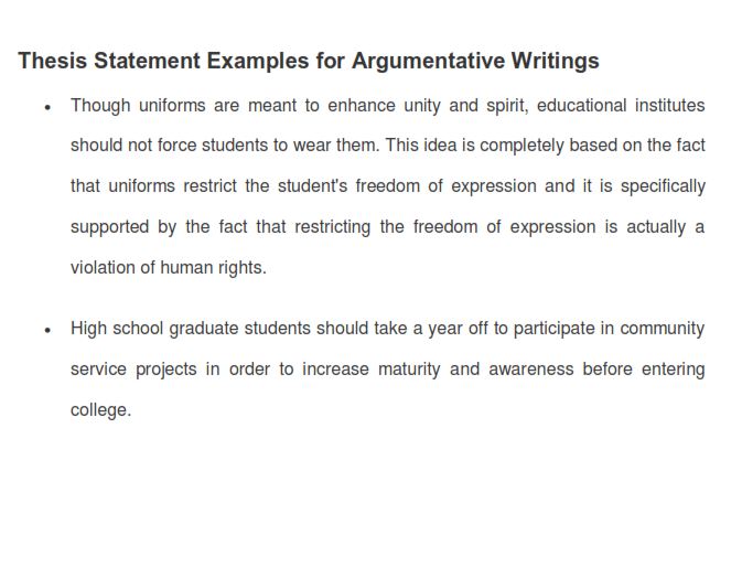 spotlight thesis statement argumentative writing