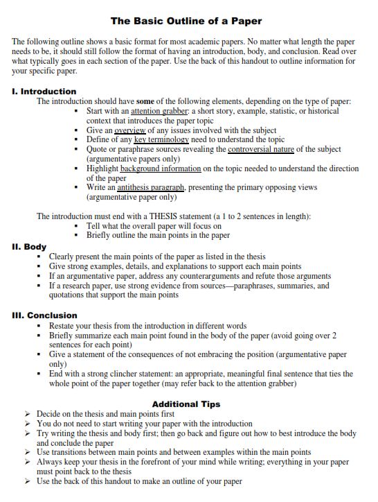 Research Paper Outline Example (PDF)